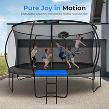 SereneLife 14ft Trampoline with Net & Basketball Hoop Black
