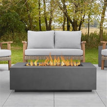 Afuera Living Contemporary Large Steel Propane Fire Table, Slate Finish, 50,000 BTU Burner, Includes Conversion Kit, Lid, Lava Rock, Protective Cover, Powder-Coated Outdoor Fire Pit for Patio