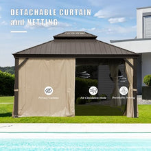 Domi Outdoor Living 10’ x 12’ Hardtop Gazebo Dark Brown