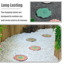 Elitix Stepping Garden Stone Lotus Flower Walkway Decorative Stone 1/2 /3/4/5/6 Pcs, 13" Pathway Stepping Garden Stone for Ourdoor Path, Dimensional Pond Courtyard Decor(Color:Flower b,Size:3pcs)