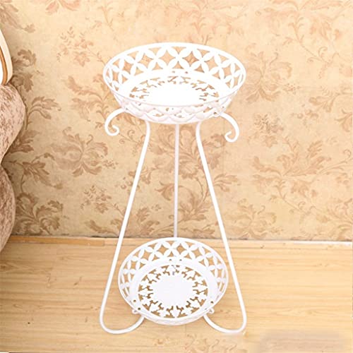 Metal Plant Pot Stand Display Shelf Garden Patio Home Outdoor Flower Tray (Color : White-Patch Five-Pointed star4, Size (Onecolor