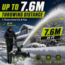 Electric Snow Blower Cordless, 20-Inch Path, Foldable Handle fourbatteries