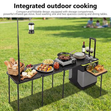 Hubxinly Outdoor Grill Cart Table with Wheels Portable Folding Camp Cook