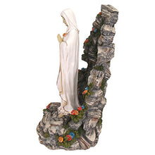 Design Toscano Blessed Virgin Mary Religious Illuminated Garden Grotto Sculpture, 19 Inch, Resin, Full Color Finish