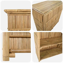 ZXQVLMRS Bamboo Outdoor Bar Table, High Counter Table with Shelves for Patio, Deck, Garden, and Backyard, 45.28 x 21.65 x 41.34 in