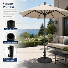 Treasure Garden 50 lb Art Deco Market Umbrella Base – Black Auminum Shell with Cast Iron Core – Fits 1.5 Inch Poles