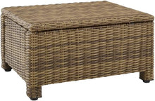 Casafoyer KO70014WB-SA Bradenton Outdoor Wicker Ottoman, Weathered Brown with Sand Cushions - Pack of 2