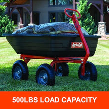 Agri-Fab 45-0594 4-Wheel Poly Convertible Pull/Tow Garden Dump Cart 1,200lb Tow Capacity Black