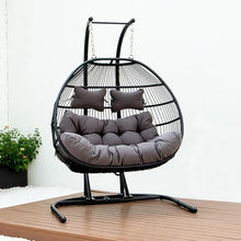 YuanDesign Folding Double Swing Chair w/Cushion