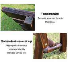 Garden Bench Outdoor Garden Bench Terrace Lounge Seating Anticorrosive carbonized Solid Wood Park Chair Garden Double Chair Lawn Benches with backrests for 2-3 People for Balcony Deck Backyard (150CM