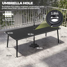 Outdoor Dining Table for 10 People, 93" Patio Rectangle Table
