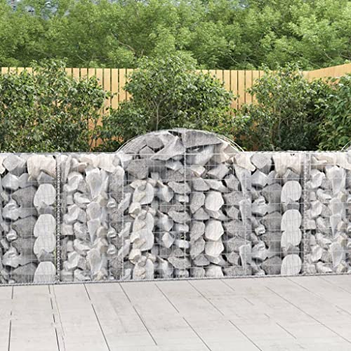 Arched Gabion Baskets 3 pcs Galvanized Iron 78.7"x19.7"x39.4"/47.2" White Black Other