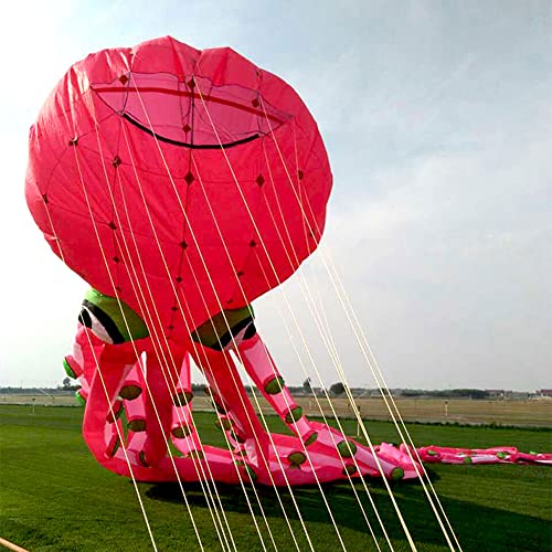 TiffyDance 3D Soft Inflatable Octopus Kite 40 Ft Yellow XX-Large