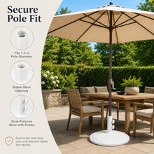 Treasure Garden 50 lb Classic Market Umbrella Base – White Cast Iron – Fits 1.5 Inch Poles