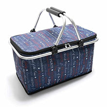 FMOPQ 29L Folding Picnic Camping Basket Insulated Shopping Cooler Home Camping Storage Basket Outdoor Camping Picnic (Color : B) (B)
