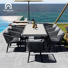 Home Care Wholesale 9 Pieces Patio Dining Set for 8 All Weather Outdoor Furniture Darker Grey Cushion