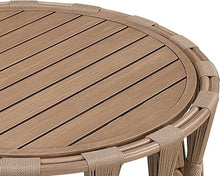 Meridian Furniture 55005-CT San Pietro Collection Art Deco Outdoor Patio Coffee Table with Natural Teak Finish Aluminum, Polypropylene Fabric Rope, 40.5" W x 40.5" D x 16.5" H, Natural