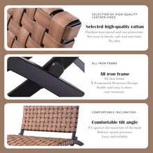 Apk i bc Outdoor Single Chair,All-Weather Garden Chair,PE Rattan Cane, Hand-Woven, Suitable for The Balcony, with 2 Chairs and 1 Table.(Brown,56.5 * 81 * 82.5)