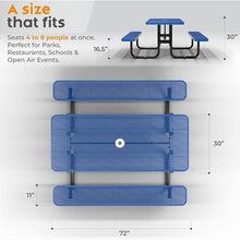OUTTANS Commercial Metal Picnic Table (Blue, 6' Rectangular)