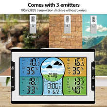 PATINS Weather Station, Digital Clock Temperature & Humidity Indicator with Warning Alarm Meteorological Station Weather Forecast Clock, for Home Garden
