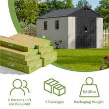 Patiowell 8x12 FT Resin Outdoor Storage Shed with Floor, Beige