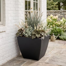 Mayne Kade 24in Self-Watering Modern Square Planter, Black