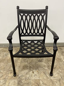 Patioland Grand Tuscany Outdoor Patio 9-pc Dining Set 44" X 84" Cast Aluminum and 8 Regular Dining Chairs with Sunbrella Cushions