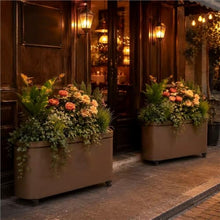 YUHUAWF Garden Bench Movable Planter Box Growing Container Decorative Flower Pot Planter Box with Bench