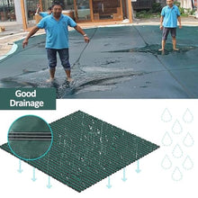 ZAQYCM Swim Pool Cover for Inground Pools, Heavy Duty Winter Green Mesh Pool Safety Cover with Left Step, Rectangle Swimming Pools Leaf Net Potector Cover, Custom Size(24x36ft)