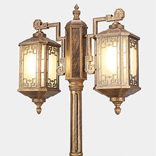 iumLeap 175Cm Outdoor Garden Lamp Post Light Bollard Path Lamp Pillar Lamp Mains Powered Street Light Glass Lantern Pillar Post Light Ip65 Waterproof Pole Light Lighting Fixt(225cm)