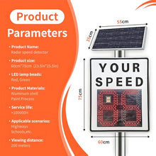 LMYYDES Solar Radar Speed Meter with 2 Digits Display (47x38cm) & Remote Control – 60cm/90cm Wireless Solar Speed Sign for School Zone, Parking Lots, Roads 20"x27"