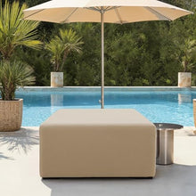 FDP 36" Square Oversized Outdoor Ottoman Featuring Sunbrella Fabric - Weather-Resistant, Fade-Resistant, Fully Assembled Patio Furniture for Backyard or Poolside Seating, 18" H - Spectrum Sand