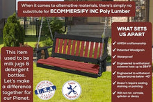 Mission Poly Lumber Wood 5FT Porch Swing Amish Craftsmandship Made in USA HDPE with No Wood fibers 1000 lbs Limit. Stainless Steel Hardware.Signature Design for Patio Outdoor Backyard Garden Park