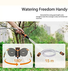 Garden Hose Kit, Automatic Retractable Hose Reel, Infinite Water Shape Adjustment, Wall Mount and 180 Degree Swivel Bracket, Ideal for Garden Watering