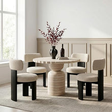 Meridian Furniture 77032Travertine-DT36 Petalia Collection Art Deco Indoor/Outdoor Concrete Dining Table with Travertine Finish, Water-Transfer Finish, 36" W x 36" D x 30" H, Travertine