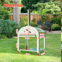 2-Layer Pizza Oven for Outdoor, Stainless Steel Vertical Charcoal & Pellet Maker Excellent Insulation Pizza Oven with 4 Wheels – Ideal for Backyard, Patio, Outdoor Kitchen, 44x32x80 INCH