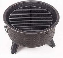 Fire Pits for Garden Outdoor Fire Pits Steel Fire Bowl with Grill & Cover & Poker Camping Fire Pit BBQ Brazier Wood Charcoal Patio Heater