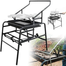 Charcoal Grill, Rotating Stainless Steel Barbecue for Camping and Parties - Foldable BBQ Grill for Outdoor Entertainment
