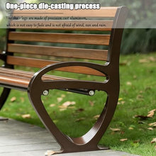 HYUIO 2-Person Metal Steel Benches Metal Park Bench Heavy-Duty Slatted Garden Bench with Backres for Garden Poolside Front Porch Courtyard Park(120cm/47in)