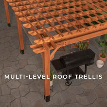 Backyard Discovery Beaumont 20' x 12' Cedar Wood Pergola Kit Light Brown