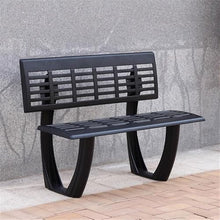 GRFIT Outdoor Bench with Park Backrest, Cast Aluminium Garden Chair, Outdoor Seat for Garden with Black Lacquer Garden Bench (Small)