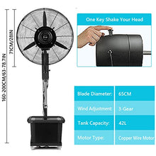 CUTPOIY Adjustable Pedestal Misting Fan with Oscillation, Commercial Outdoor Cooling Stand Fan for Patio, Restaurant, Workshop, 71cm/28in