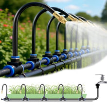 Plant Watering Devices 360° Bendable Nozzles, 4 Spray Modes, Mist Cooling Kit for Road Canopy Deck Umbrella(H 16 in(40cm) Nozzle,L 196ft(60m))