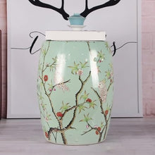Ceramic Garden Stool Decorative Garden Stools Rustic Shoe-changing Stool Flowers And Birds Ceramic Drum Stool Dressing New Chinese Cool Pier Sitting Pier Small Coffee Table Outdoor Patio Garden Stool