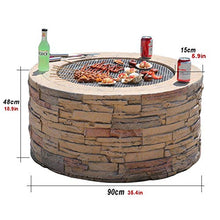 Fire Pits Outdoor Garden Wood-Burning Fire Pit Barbecue Grill, Backyard Patio Outdoor Imitation Stone Fireplace
