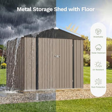 Patiowell 8x6 FT Outdoor Storage Shed with Floor Frame, Metal Garden Sheds