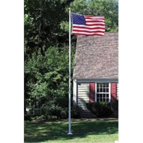 212 Main 40 ft. Fiberglass Flagpole with Hinged Base & Internal Halyard White