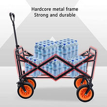 Outdoor Folding Utility Wagon Heavy Garden Transporter Folding Camping Trailer Portable Shopping Cart Adjustable Handle Sturdy and can Load 80kg/176lbs (Color : Style 3) (Style 2)