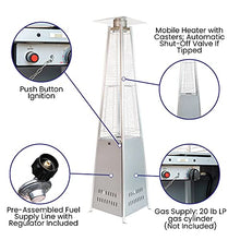 Merrick Lane Outdoor Patio Heater - Silver Pyramid Heater - 7.5 Feet Tall Portable Outdoor Heater