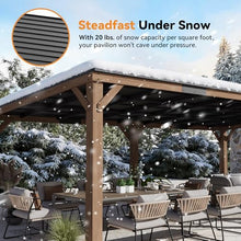Modern Shade Wood Grill Gazebo 12' x 24' with Sloped Galvanized Steel Roof